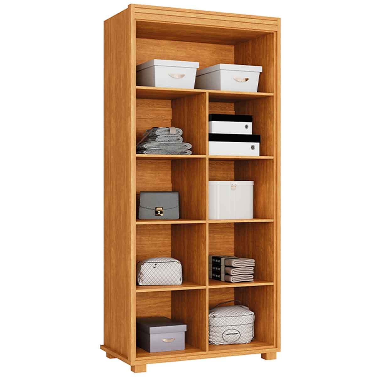 Armário Multiuso 5 Prateleiras 2 Pts c/ Chave 100% MDF Apollo Nature