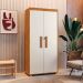 Armário Multiuso 5 Prateleiras 2 Pts c/ Chave 100% MDF Apollo Nature/Off White