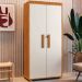 Armário Multiuso 5 Prateleiras 2 Pts c/ Chave 100% MDF Apollo Nature/Off White
