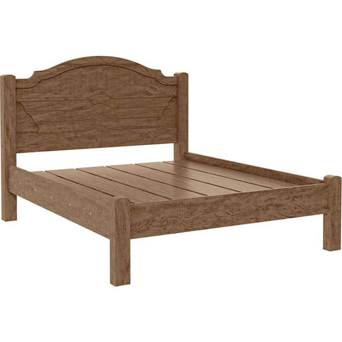 Cama de Casal Madeira 5 Travessas 5 Ripas 100% MDF Master Castanho