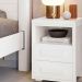Kit 2 Mesas de Cabeceira Pés Madeira 2 Gavs Tóquio 100% MDF Branco