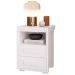 Mesa de Cabeceira Pés Madeira 2 Gavetas Tóquio 100% MDF Branco