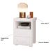 Mesa de Cabeceira Pés Madeira 2 Gavetas Tóquio 100% MDF Branco