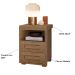 Mesa de Cabeceira Pés Madeira 2 Gavetas Tóquio 100% MDF Castanho
