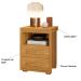 Mesa de Cabeceira Pés Madeira 2 Gavetas Tóquio 100% MDF Cinamomo