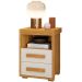Mesa de Cabeceira Pés Madeira 2 Gavetas Tóquio 100% MDF Cinamomo/Off White