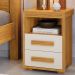 Mesa de Cabeceira Pés Madeira 2 Gavetas Tóquio 100% MDF Cinamomo/Off White