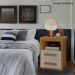 Mesa de Cabeceira Pés Madeira 2 Gavetas Tóquio 100% MDF Cinamomo/Off White