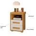 Mesa de Cabeceira Pés Madeira 2 Gavetas Tóquio 100% MDF Cinamomo/Off White