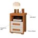 Mesa de Cabeceira Pés Madeira 2 Gavetas Tóquio 100% MDF Nature/Off White