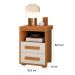 Mesa de Cabeceira Pés Madeira 2 Gavetas Tóquio 100% MDF Nature/Off White