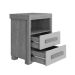 Mesa de Cabeceira Pés Madeira 2 Gavetas Tóquio 100% MDF Nature/Off White