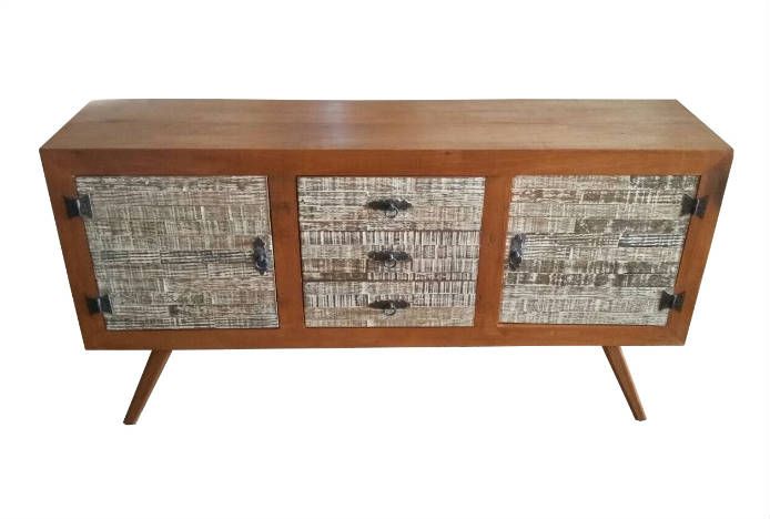 Buffet Retrô Chicago em Madeira de Demolição - Cód 2351