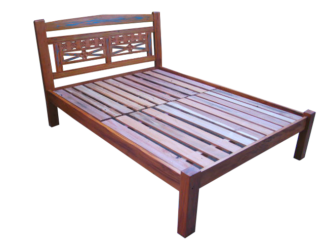 Cama de Casal Kashimir em Madeira de Demolição - REF 1302