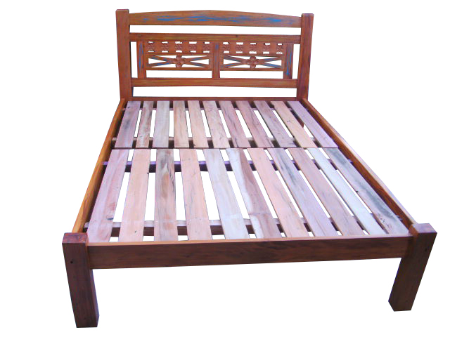Cama de Casal Kashimir em Madeira de Demolição - REF 1302