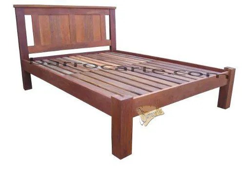 Cama de Casal Living em Madeira de Demolição - REF 1061