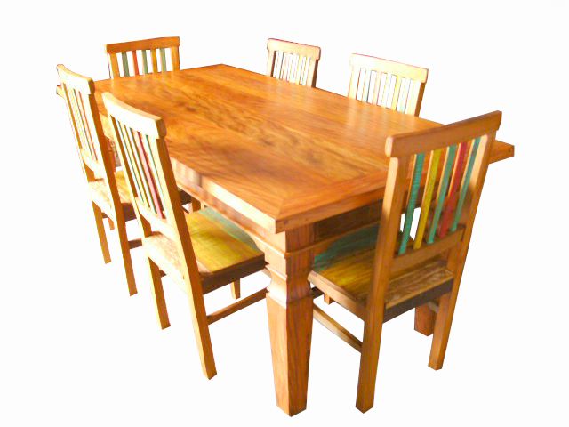 Conjunto Mesa Julia em Madeira de Demolição - Cód 1122