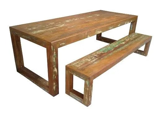 Conjunto de Mesa Harpia em Madeira de Demolição - Cód 1545