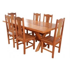 Conjunto de Mesa Manuela em Madeira de Demolição - Cód 1883