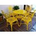 Jogo De Mesa Floral Amarelo Em Alumínio Fundido - Cód 2041
