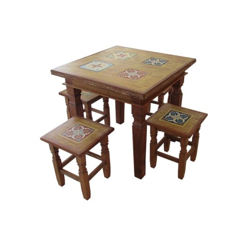 Jogo De Mesa Levine Em Madeira De Demolição - Cód 2433