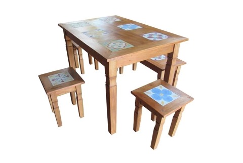 Jogo de Mesa Rústico Virgínia