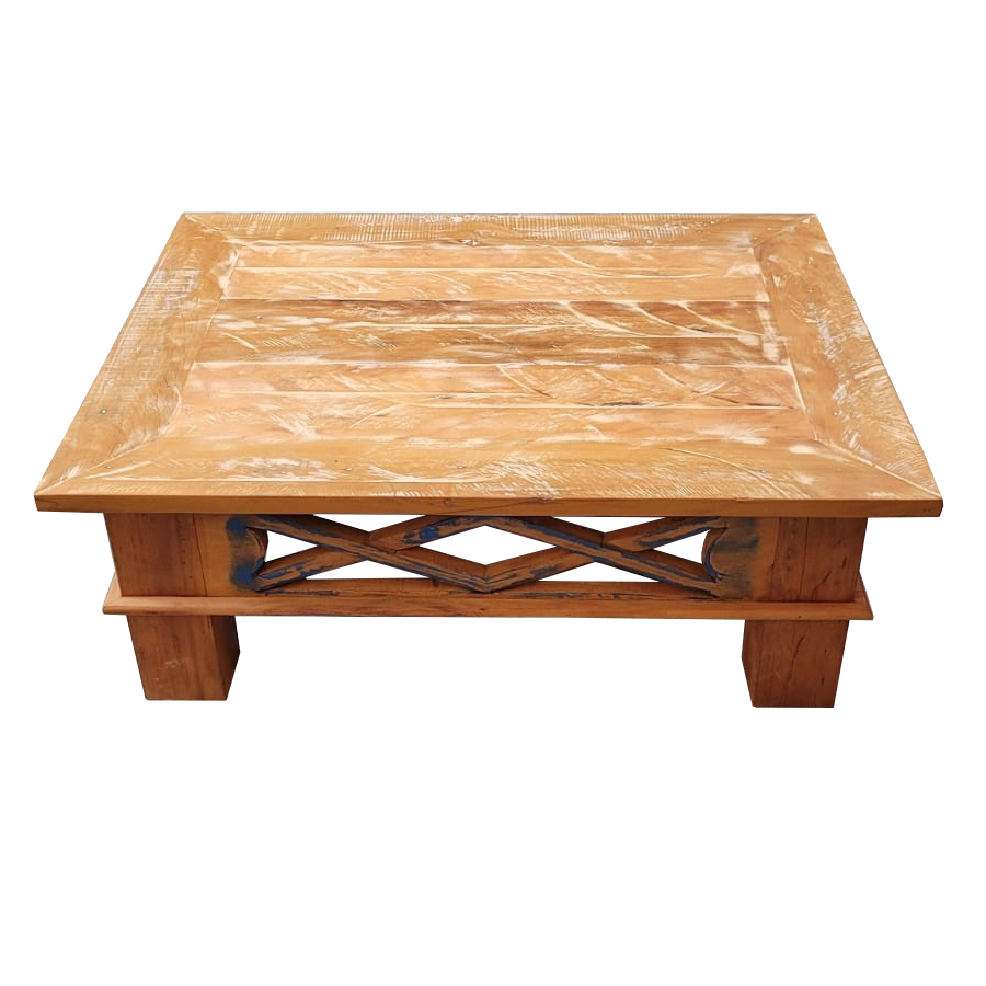 Mesa De Centro Bull Em Madeira De Demolição - Cód 347