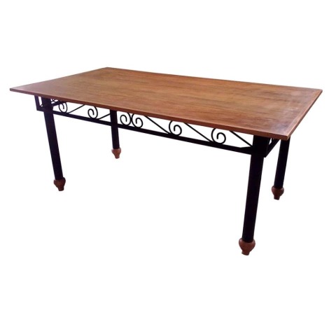Mesa Kenna em Madeira e Ferro - Cód 1633