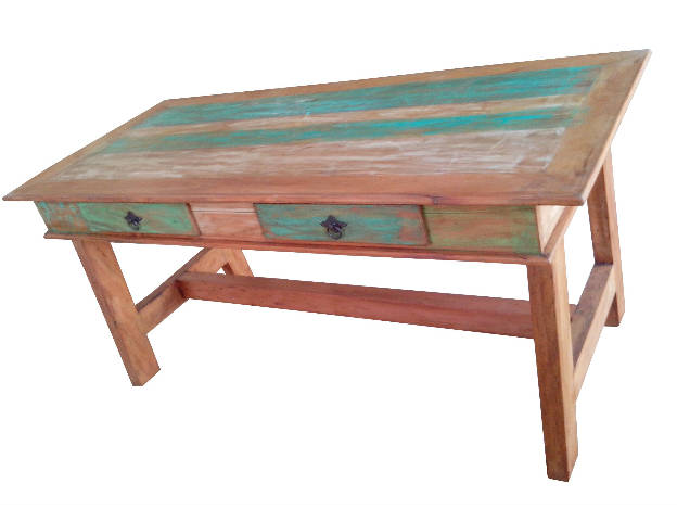 Mesa Pantalona Em Madeira De Demolição - Cód 93