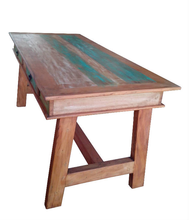 Mesa Pantalona Em Madeira De Demolição - Cód 93