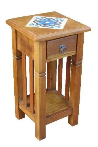 Mesa de Cabeceira Stamps Em Madeira De Demolição - Cód 1303