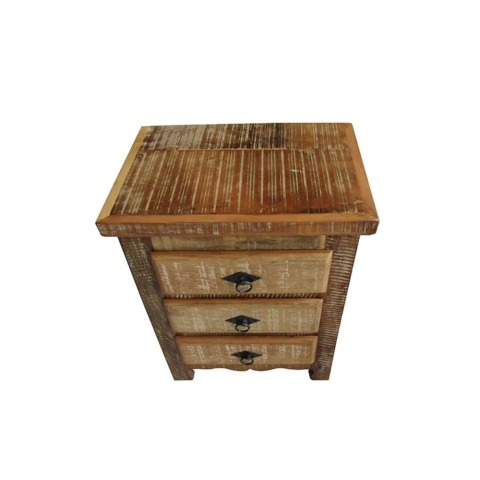 Mesa de Cabeceira Tiffany Em Madeira De Demolição - Cód 1720