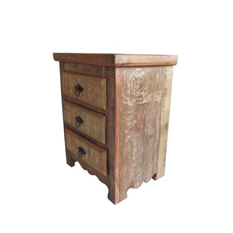 Mesa de Cabeceira Tiffany Em Madeira De Demolição - Cód 1720