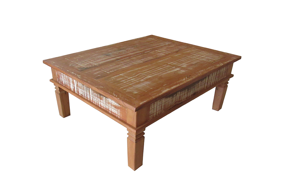 Mesa de Centro Nemesis em Madeira de Demolição - Cód 342