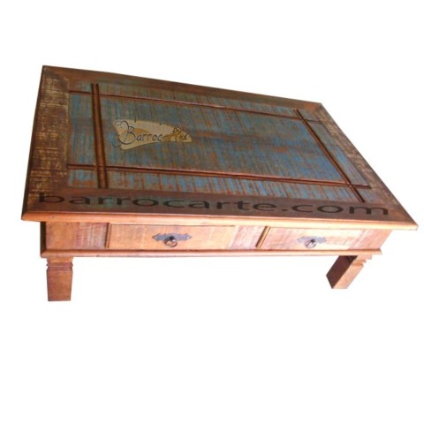 Mesa de Centro Rústica Liz em Madeira de Demolição - Cód 942