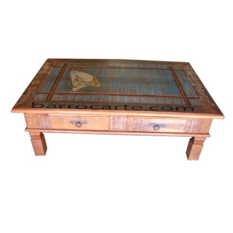 Mesa de Centro Rústica Liz em Madeira de Demolição - Cód 942