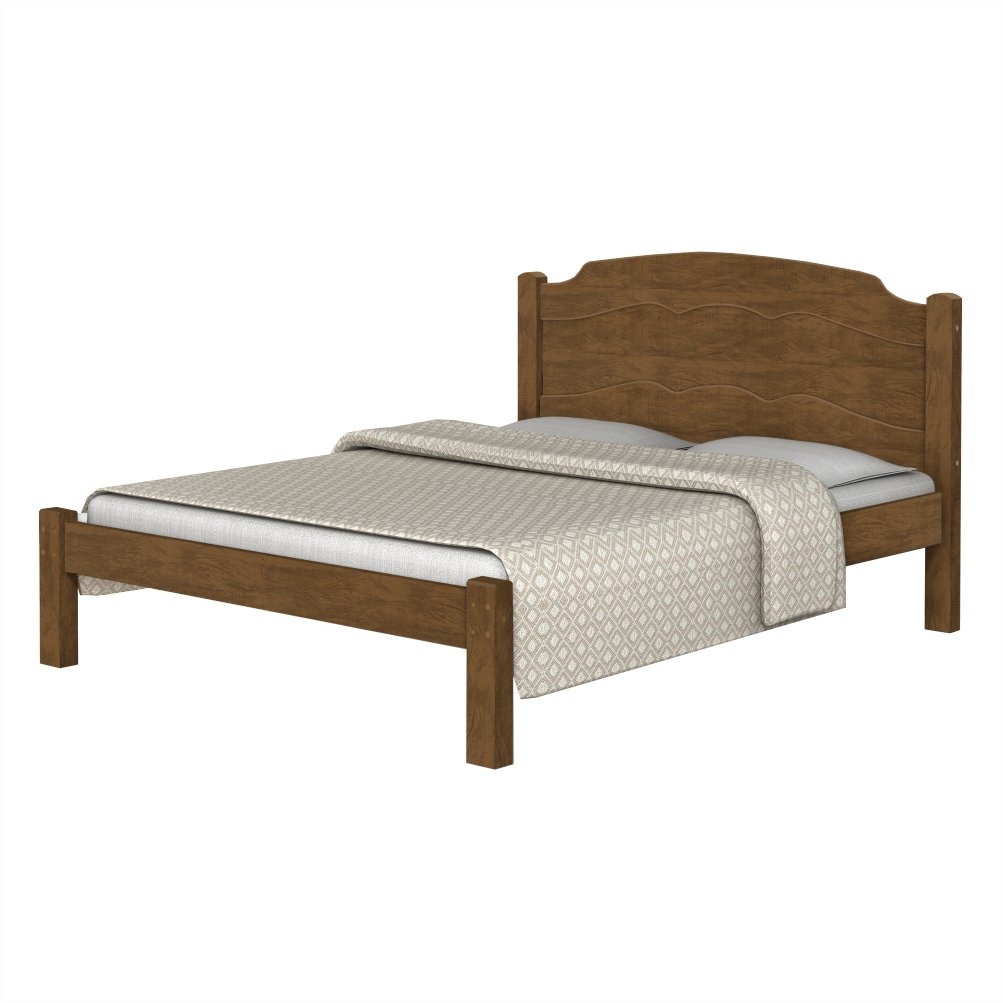 Cama Solteiro Maia Castanho com Colchão