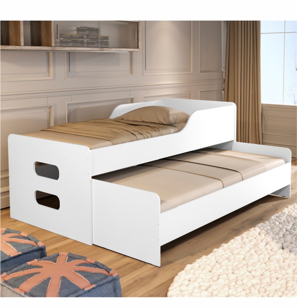 Cama com Auxiliar Veneza Branco com Colchão