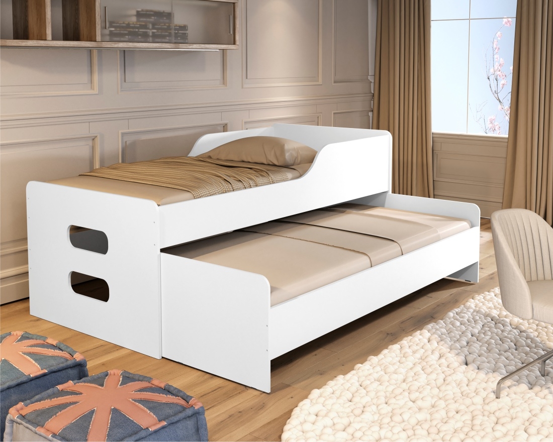 Cama com Auxiliar Veneza Branco com Colchão