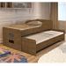 Cama com Auxiliar Veneza Castanho com Colchão