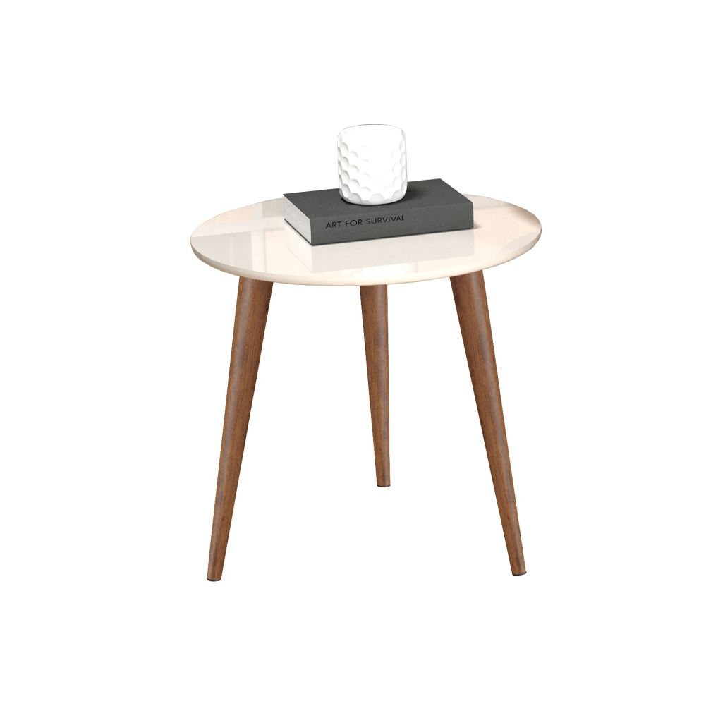 Conjunto de Mesas de Apoio e Lateral Teles Off White