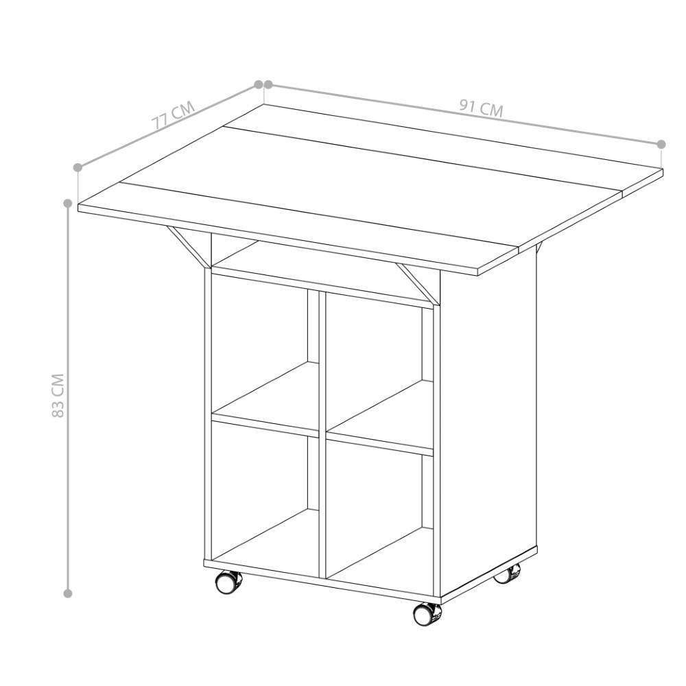 Mesa Retrátil Ana com Banquetas - Preto