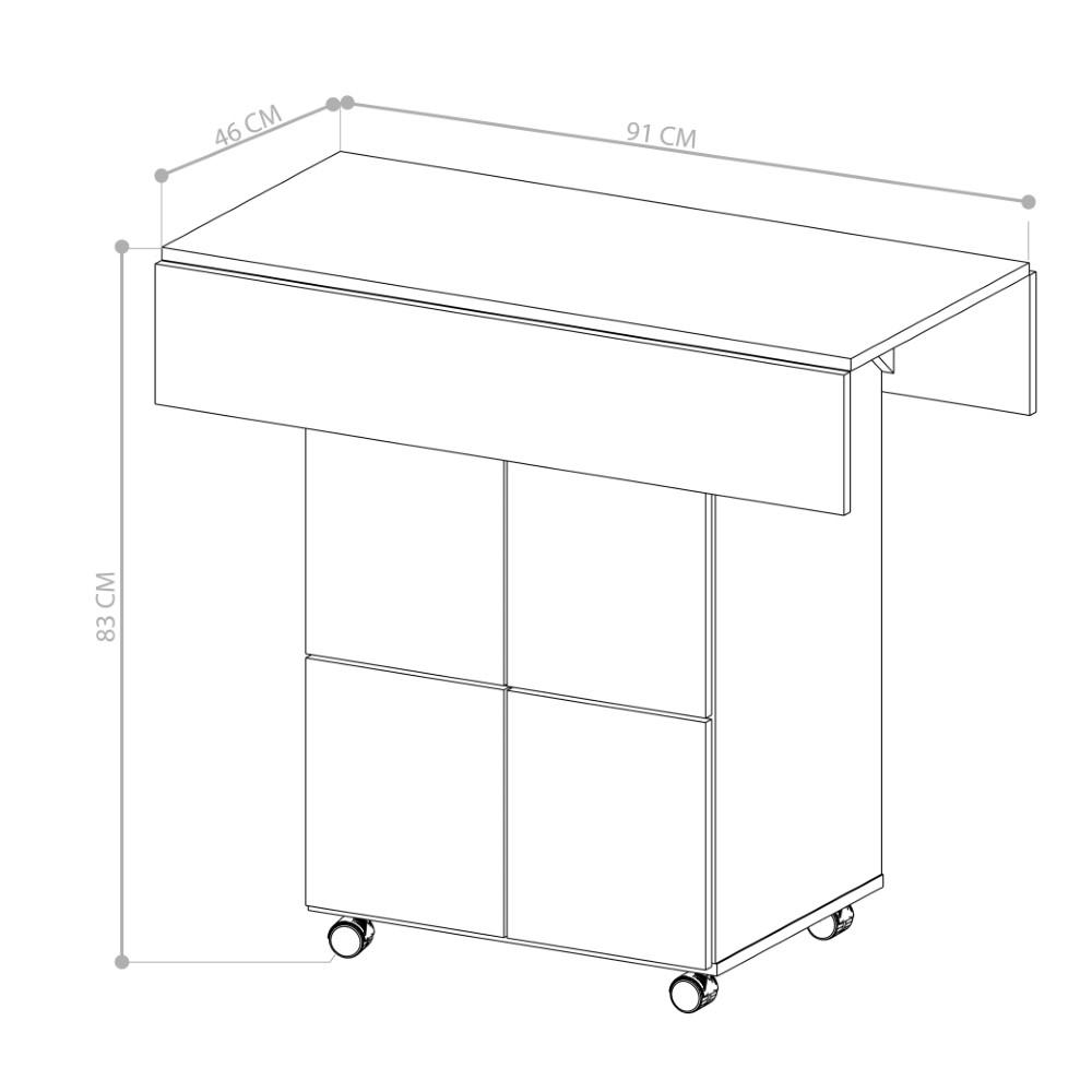 Mesa Retrátil Ana com Banquetas - Preto