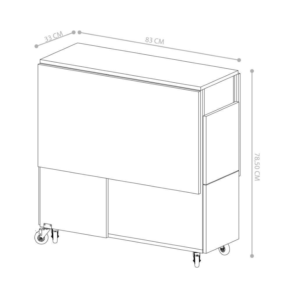 Mesa Retrátil com Banquetas Castanho
