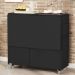 Mesa Retrátil com Banquetas Preto