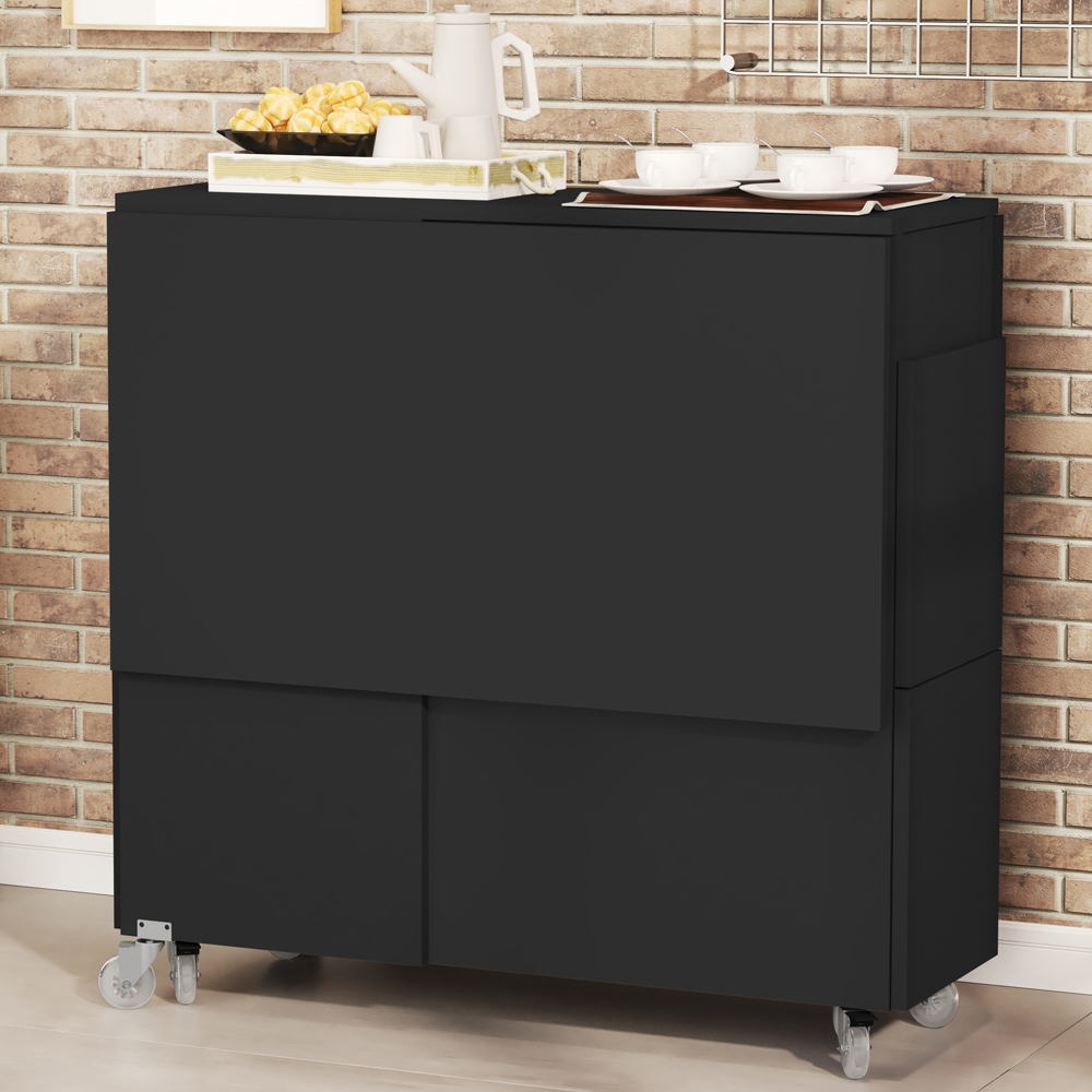 Mesa Retrátil com Banquetas Preto