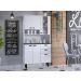 Kit De Cozinha Branco Com 6 Portas 2 Gavetas Armário Moderno Espaçoso Com Cristaleira Luxo 6p