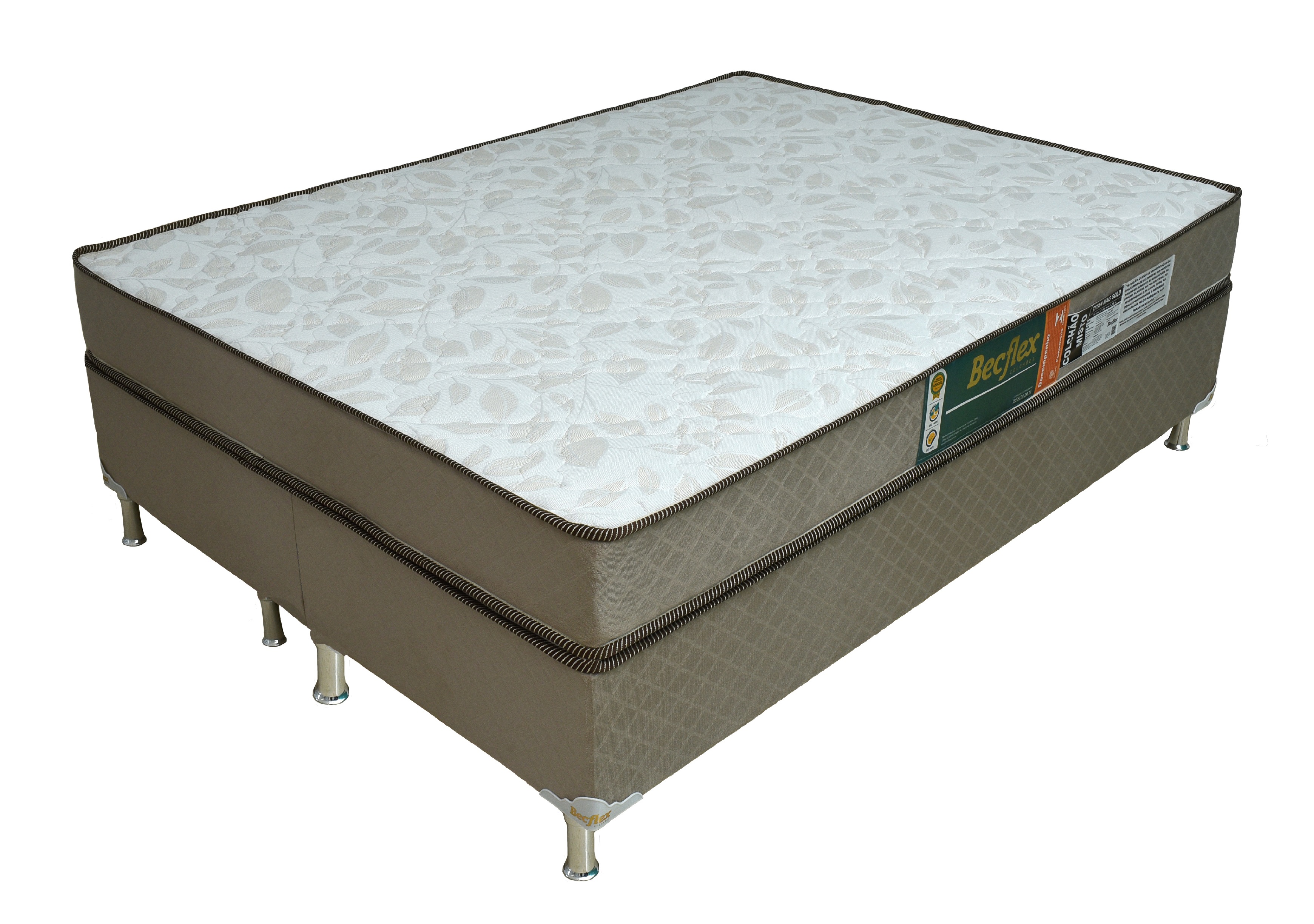 Conjunto Box Completo Queen Becflex Titan Mag Gold 1,58 x 1,98 x 0,58 (Cama Box + Colchão)