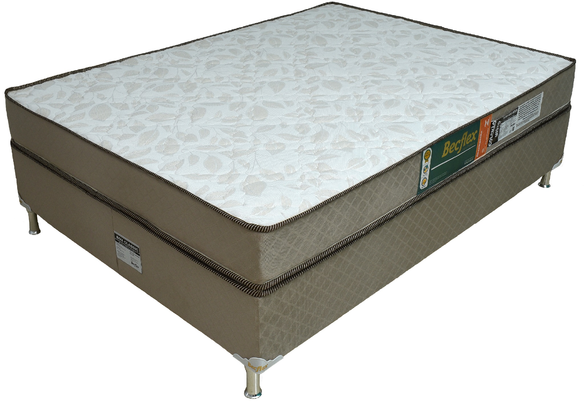 Conjunto Box Completo Viúva Becflex Titan Mag Gold 1,28 x 1,88 x 0,58 (Cama Box + Colchão)