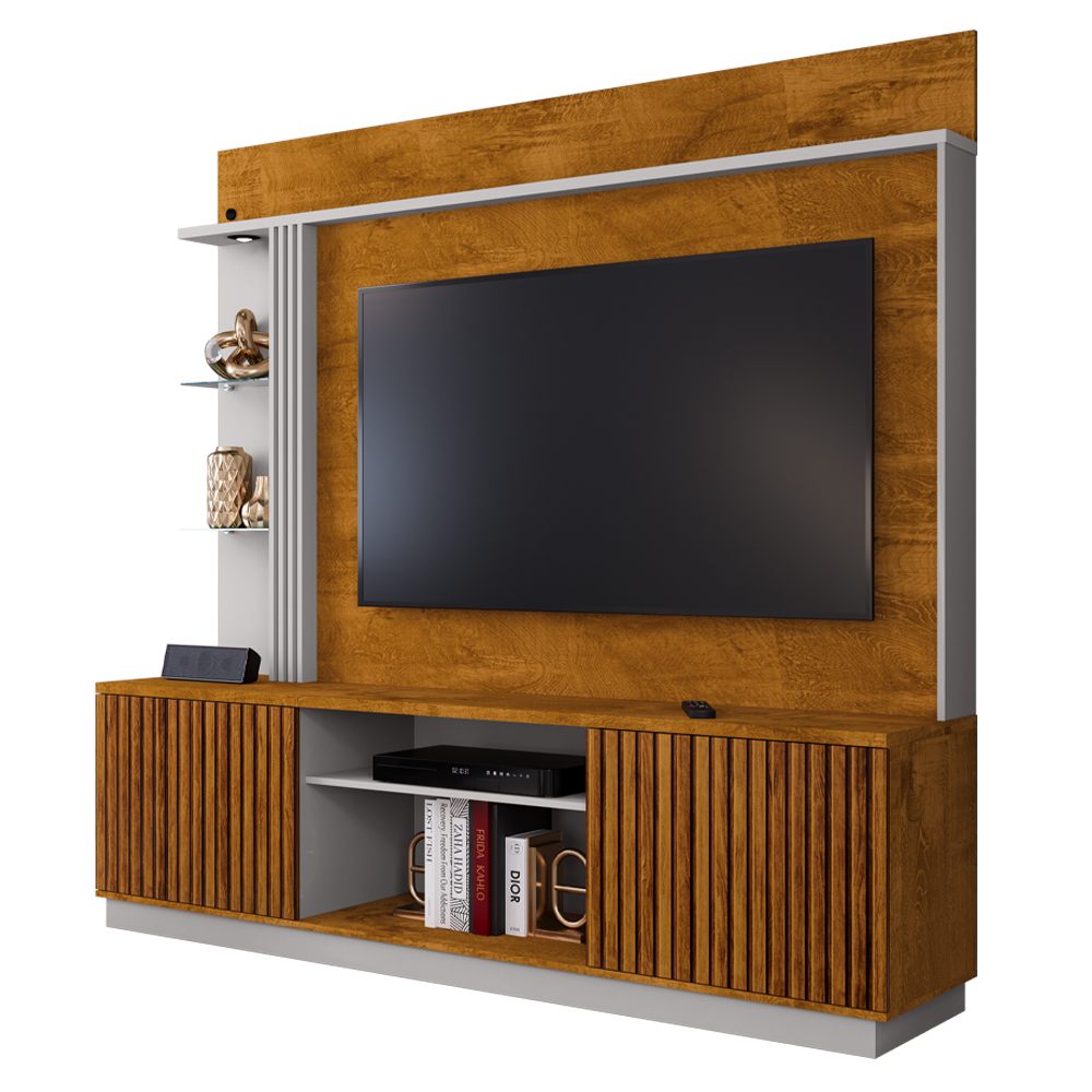  Estante Home Tv 65 Pol 201 cm Atlanta Naturalle Off White BECHARA